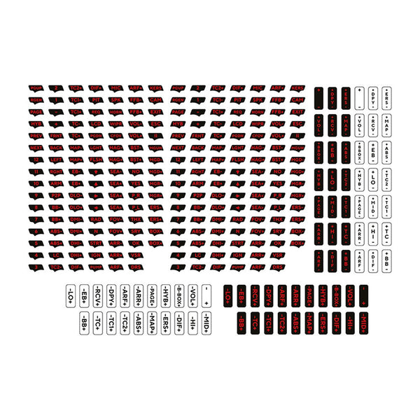 Asetek Button Label Sticker Sheet - Red