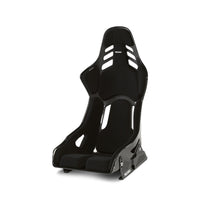 Black racing seat with 'Recaro' branding on a white background