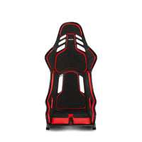 Black and red racing-style chair on a white background