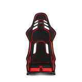 Black and red racing-style chair on a white background