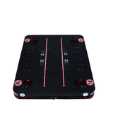 Air hockey table with red and white accents on a white background