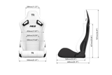 RE2 Dual-Lock Reclining Sim Racing Seat - White Diamond-Stitched Leather-Style