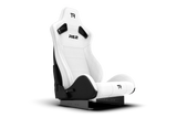 RE2 Dual-Lock Reclining Sim Racing Seat - White Diamond-Stitched Leather-Style