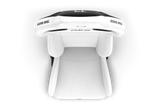 RE2 Dual-Lock Reclining Sim Racing Seat - White Diamond-Stitched Leather-Style