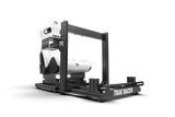 RE2 Dual-Lock Reclining Sim Racing Seat - White Diamond-Stitched Leather-Style