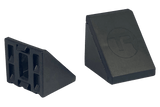 40mm (1.57") Aluminium Corner Bracket & Cap — For 8mm (0.31") Slot Extrusion Profiles