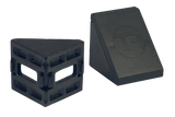40mm (1.57") Aluminium Corner Bracket & Cap — For 8mm (0.31") Slot Extrusion Profiles