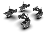 Universal Commercial-Grade Caster Wheels with Brake & Mounting Brackets (Set of 4)